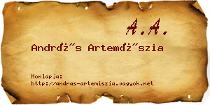 András Artemíszia névjegykártya